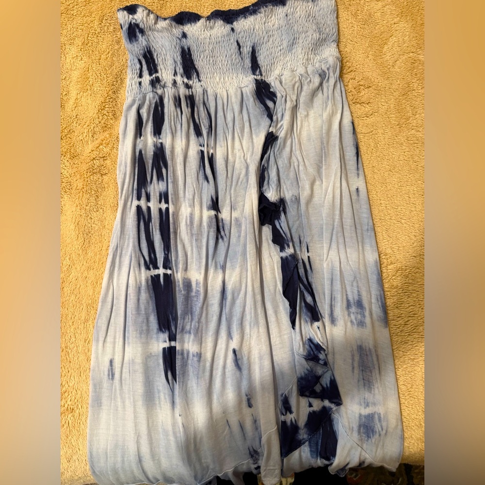Blue Tie-Dye Swim Cover Up